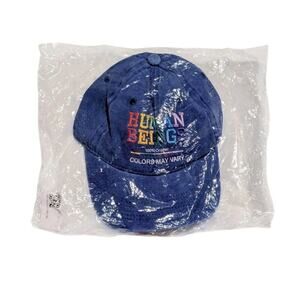 Blue "Human Beings" Adults Ballcap Hat